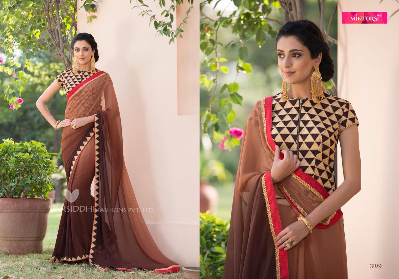 Jashmine By Mintorsi 3100 To 3110 Series Designer Beautiful Stylish Fancy Colorful Festive Collection Party Wear & Occasional Wear Georgette Sarees At Wholesale Price