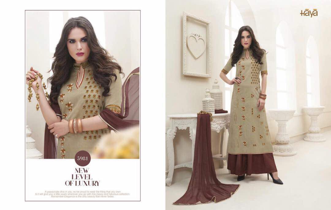 Sale Jay Vijay By Haya 5971 To 5982 Series Designer Suits Beautiful Stylish Fancy Colorful Festive Collection Party Wear & Occasional Wear Pure Cotton Silk Embroidered Dresses At Wholesale Price