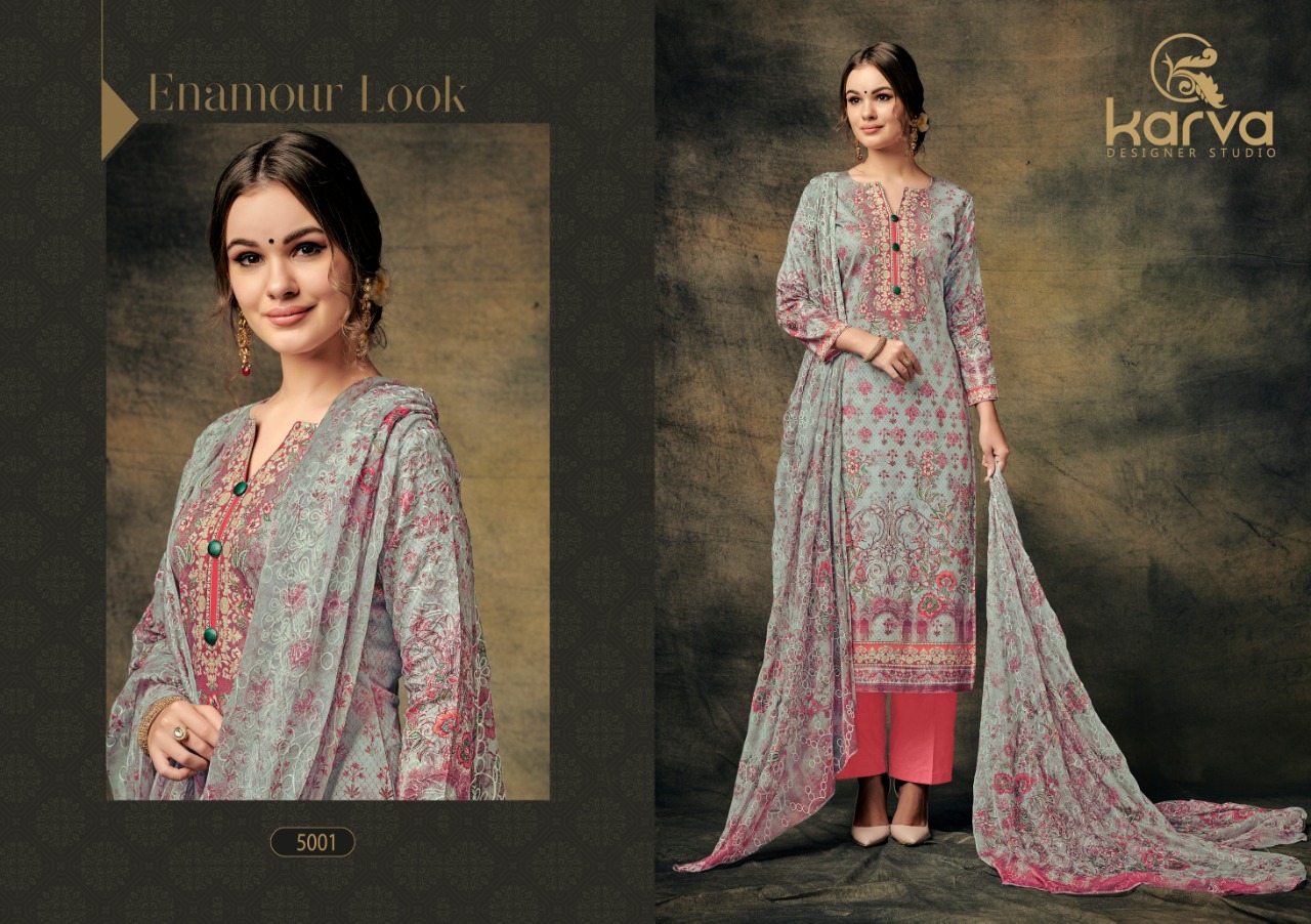 Jazmin By Karva Designer Studio 5001 To 5007 Series Winter Collection Suits Beautiful Suits Stylish Fancy Colorful Winter Wear & Ethnic Wear Collection Pure Pashmina Dresses At Wholesale Price