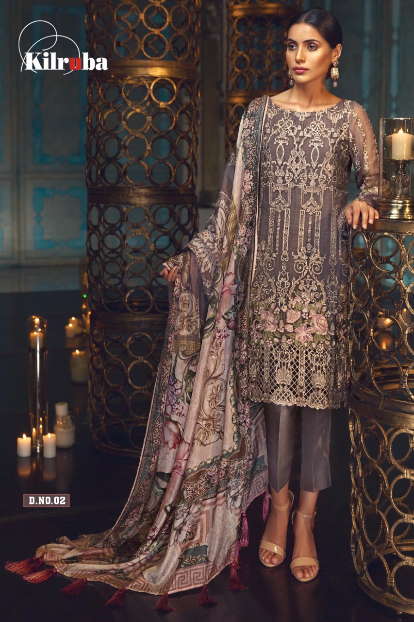 Jazmin Nx Luxury Collection By Kilruba Beautiful Pakistani Suits Collection Stylish Colorful Fancy Party Wear & Occasional Wear Georgette Dresses At Wholesale Price
