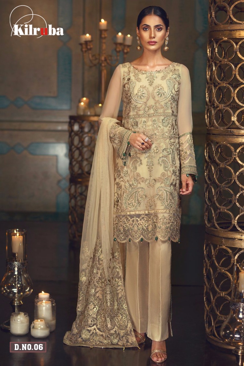 Jazmin Nx Luxury Collection By Kilruba Beautiful Pakistani Suits Collection Stylish Colorful Fancy Party Wear & Occasional Wear Georgette Dresses At Wholesale Price