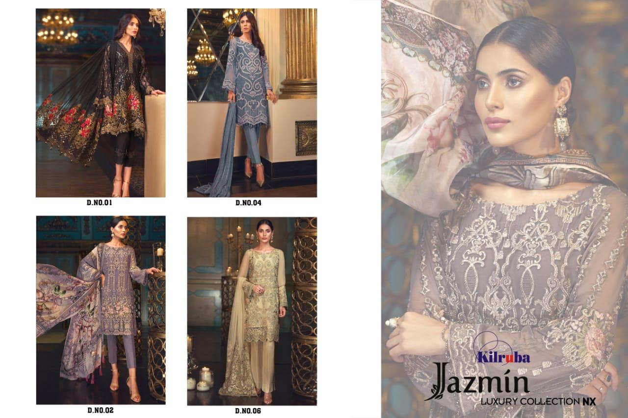 Jazmin Nx Luxury Collection By Kilruba Beautiful Pakistani Suits Collection Stylish Colorful Fancy Party Wear & Occasional Wear Georgette Dresses At Wholesale Price