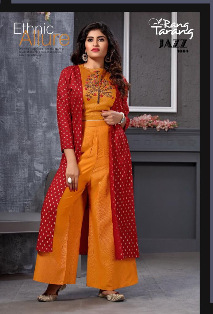 Jazz By Tarang 1001 To 1006 Series Stylish Fancy Beautiful Colorful Casual Wear & Ethnic Wear Rayon Printed Kurtis With Pant At Wholesale Price