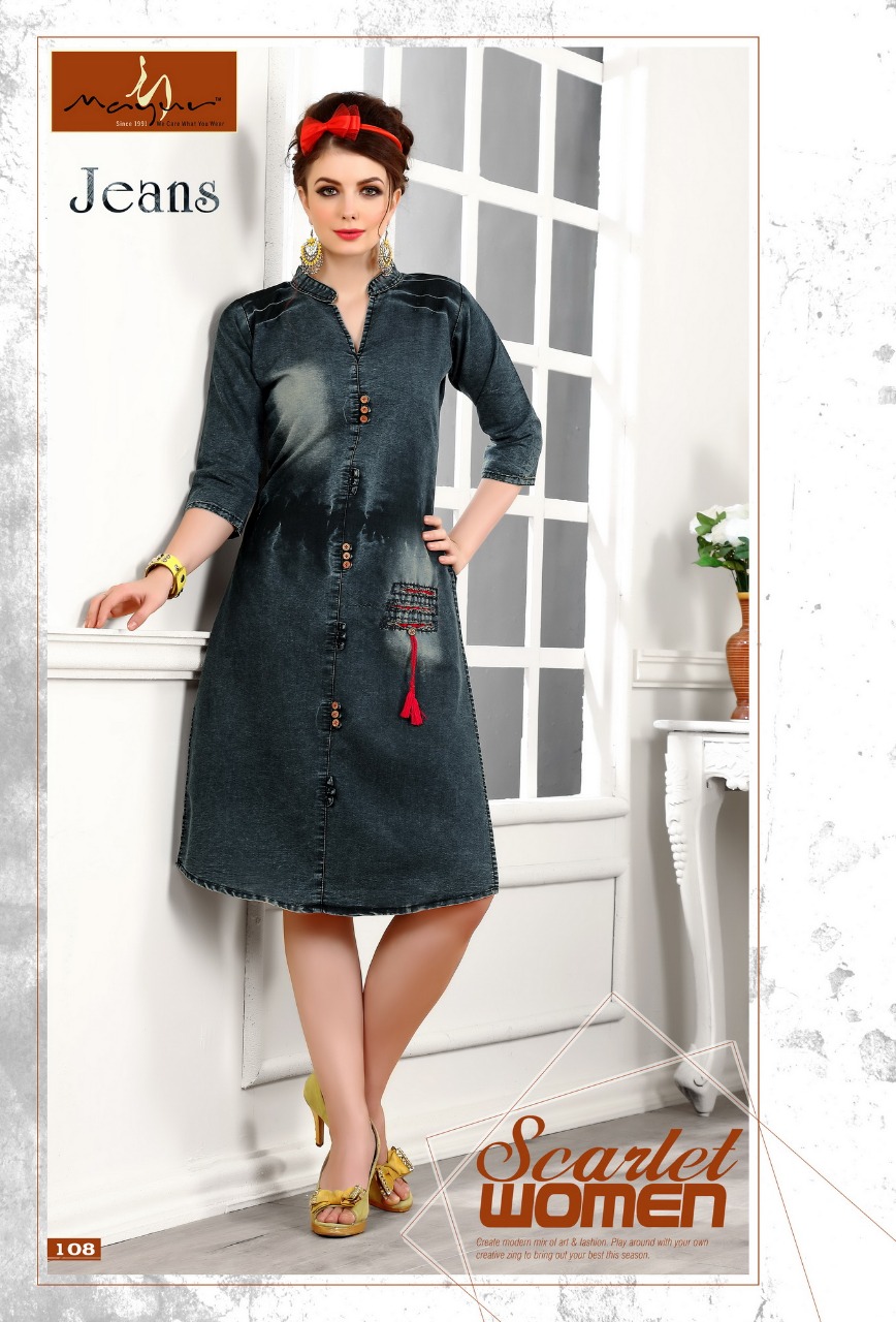Jeans Vol-1 By Mayur 101 To 108 Series Designer Beautiful Stylish Fancy Colorful Casual Wear & Ethnic Wear Collection Denim Kurtis At Wholesale Price