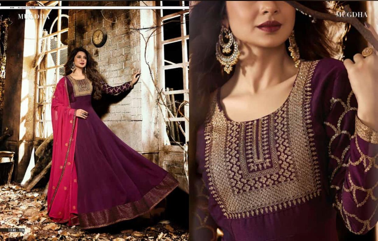 Jennifer Vol-3 By Mugdha 1129 To 1136 Series Designer Beautiful Stylish Fancy Colorful Collection Party Wear & Occasional Wear Satin Silk/ Slub Embroidered Dresses At Wholesale Price