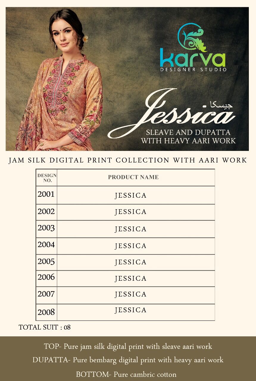 Jessica By Karva Designer Studio 2001 To 2008 Series Beautiful Stylish Fancy Colorful Casual Wear & Ethnic Wear Collection Jam Silk Printed Dresses At Wholesale Price