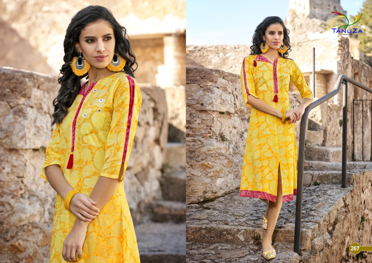 Jessica By Tanuza Fashion 265 To 275 Series Designer Stylish Fancy Colorful Beautiful Party Wear & Ethnic Wear Cotton Printed Kurtis At Wholesale Price