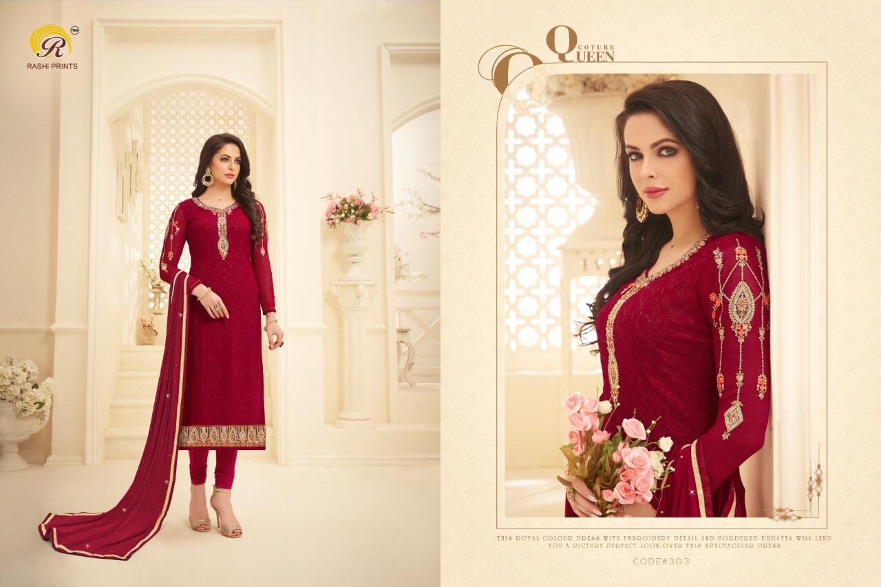 Jhalak By Rashi Prints 301 To 308 Series Designer Festive Suits Collection Beautiful Stylish Fancy Colorful Party Wear & Occasional Wear Satin Georgette Dresses At Wholesale Price