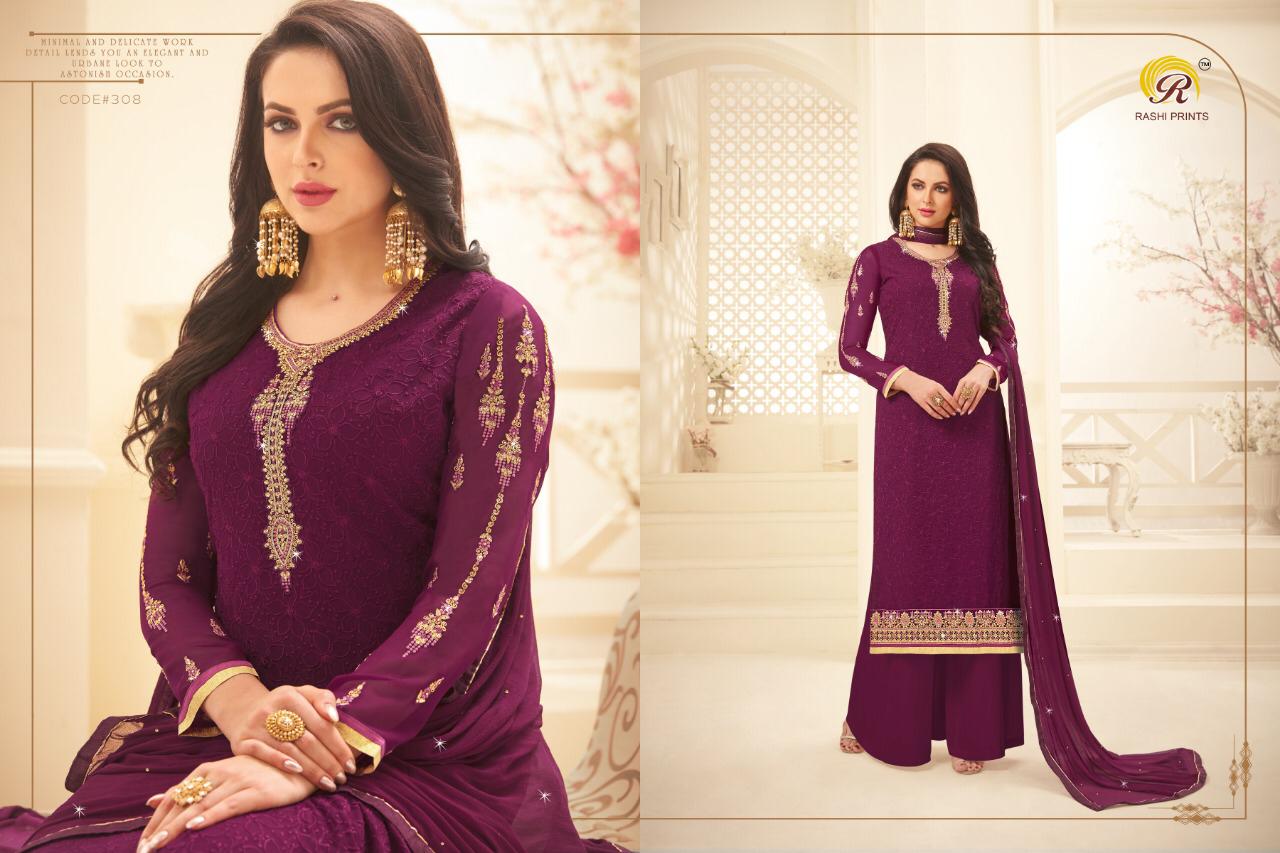 Jhalak By Rashi Prints 301 To 308 Series Designer Festive Suits Collection Beautiful Stylish Fancy Colorful Party Wear & Occasional Wear Satin Georgette Dresses At Wholesale Price