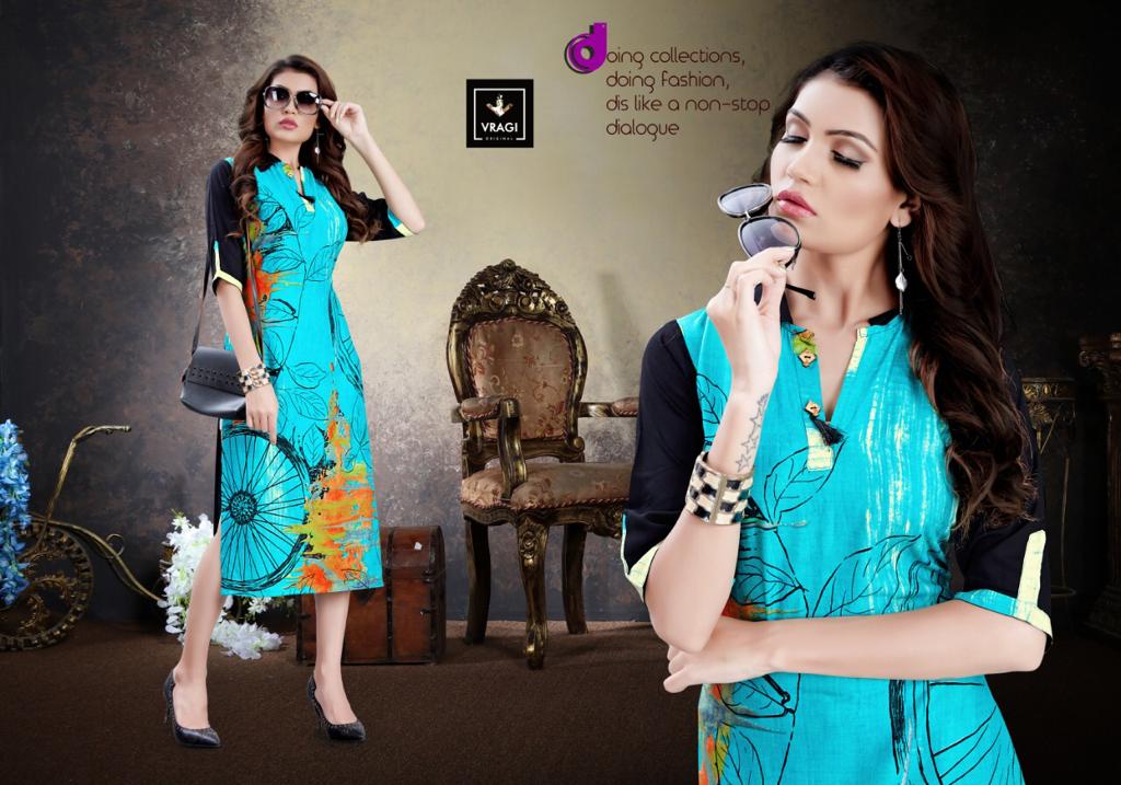 Jhanvi By Vragi 01 To 08 Series Beautiful Colorful Stylish Fancy Casual Wear & Ethnic Wear & Ready To Wear Heavy Rayon Printed Kurtis At Wholesale Price