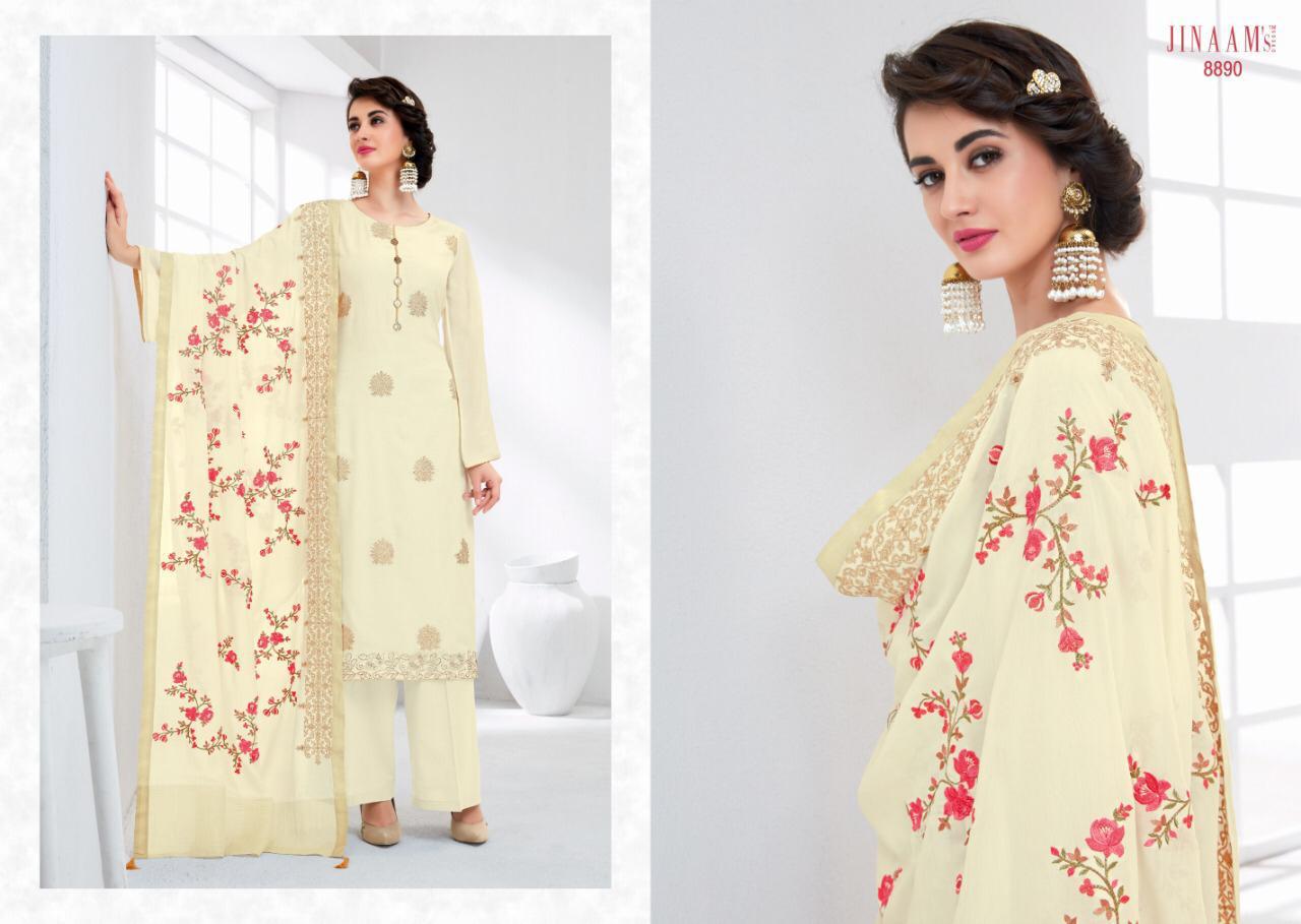 Jinaams Eidi Collection By Jinaam Dresses 8887 To 8894 Series Designer Suits Beautiful Stylish Fancy Colorful Party Wear & Ethnic Wear Cotton Silk With Embroidery Dresses At Wholesale Price