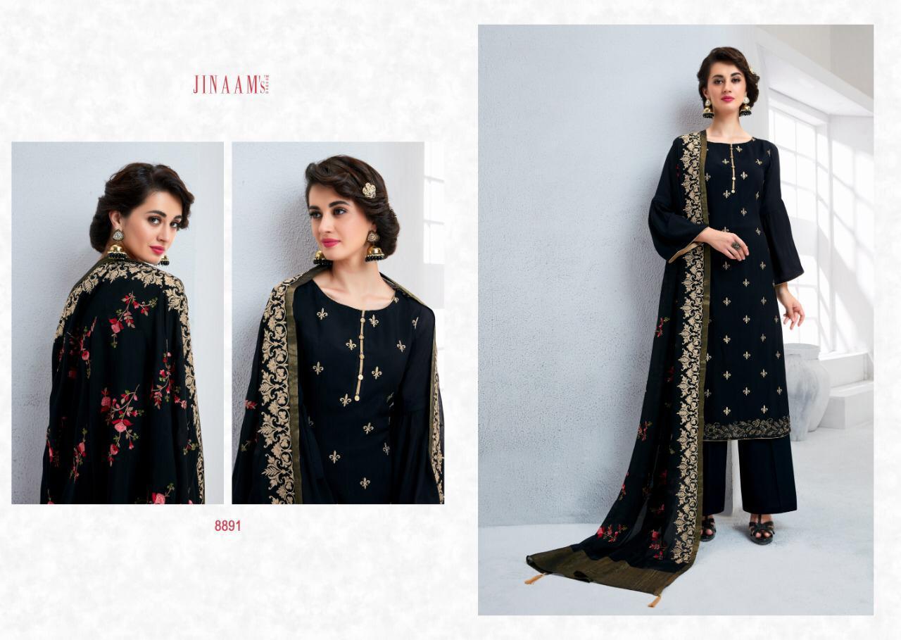 Jinaams Eidi Collection By Jinaam Dresses 8887 To 8894 Series Designer Suits Beautiful Stylish Fancy Colorful Party Wear & Ethnic Wear Cotton Silk With Embroidery Dresses At Wholesale Price