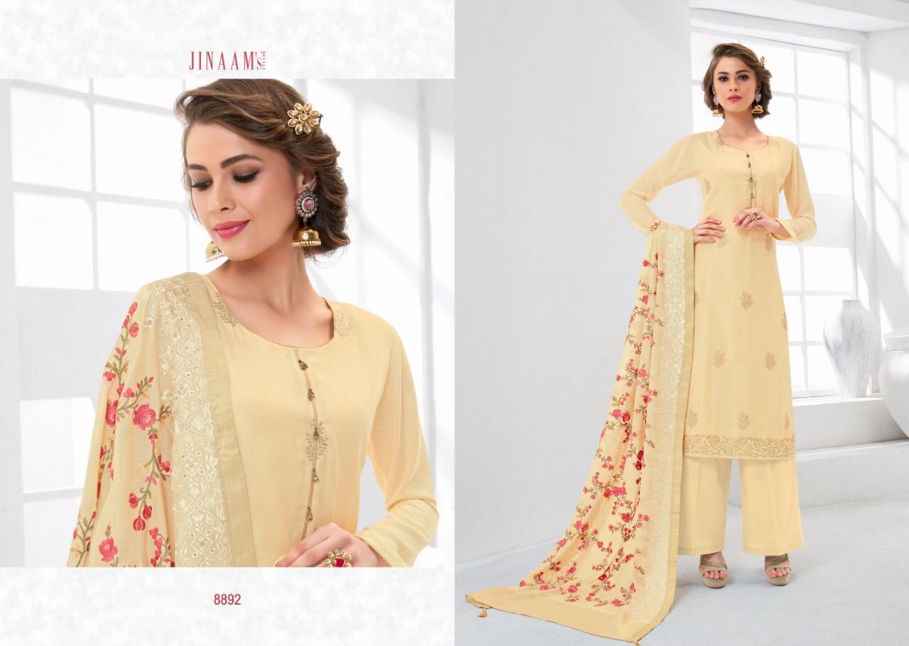 Jinaams Eidi Collection By Jinaam Dresses 8887 To 8894 Series Designer Suits Beautiful Stylish Fancy Colorful Party Wear & Ethnic Wear Cotton Silk With Embroidery Dresses At Wholesale Price