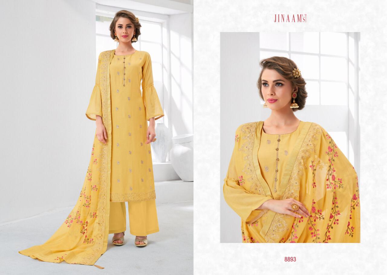 Jinaams Eidi Collection By Jinaam Dresses 8887 To 8894 Series Designer Suits Beautiful Stylish Fancy Colorful Party Wear & Ethnic Wear Cotton Silk With Embroidery Dresses At Wholesale Price