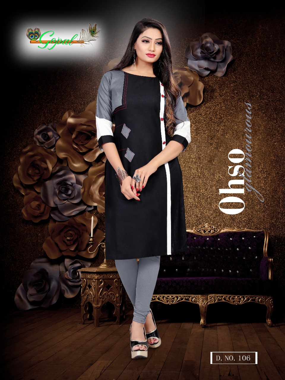 Jinaam Vol-1 By Gopal  101 To 108 Series Beautiful Colorful Stylish Fancy Party Wear & Ethnic Wear & Ready To Heavy Cotton Flex Kurtis At Wholesale Price
