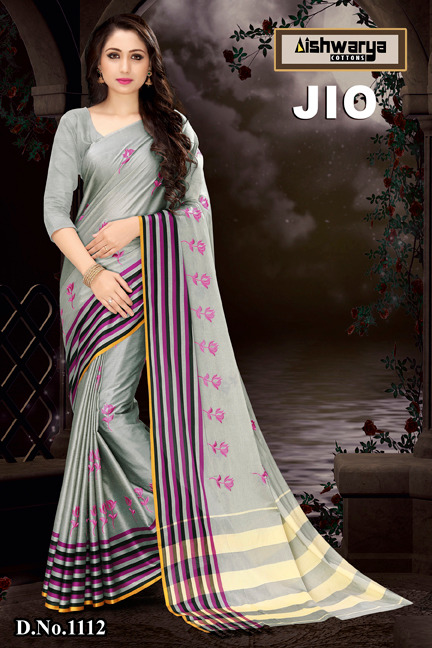 Jio By Aishwarya Cottons 1107 To 1116 Series Beautiful Stylish Fancy Colorful Traditional Collection Party Wear & Ethnic Wear Pure Cotton Silk Printed Sarees At Wholesale Price