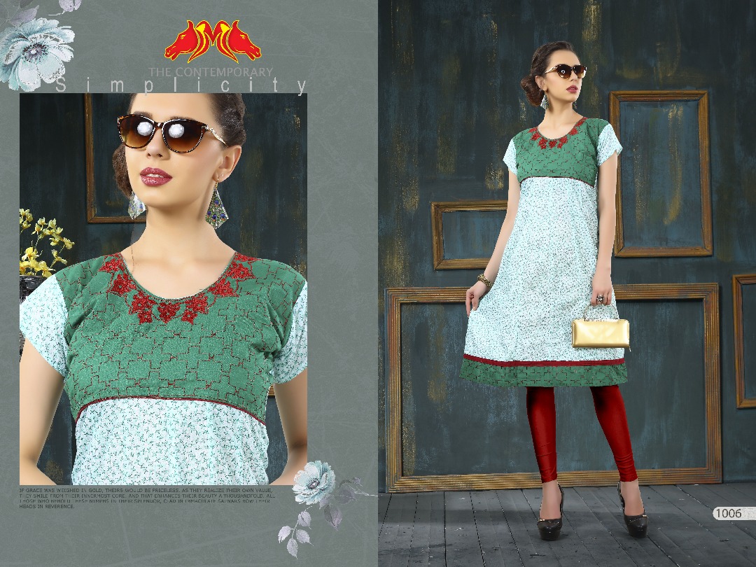 Judwa By Moh Trendz 1001 To 1012 Series Stylish Colorful Fancy Beautiful Casual Wear & Ethnic Wear & Ready To Wear Cotton Slub Kurtis At Wholesale Price