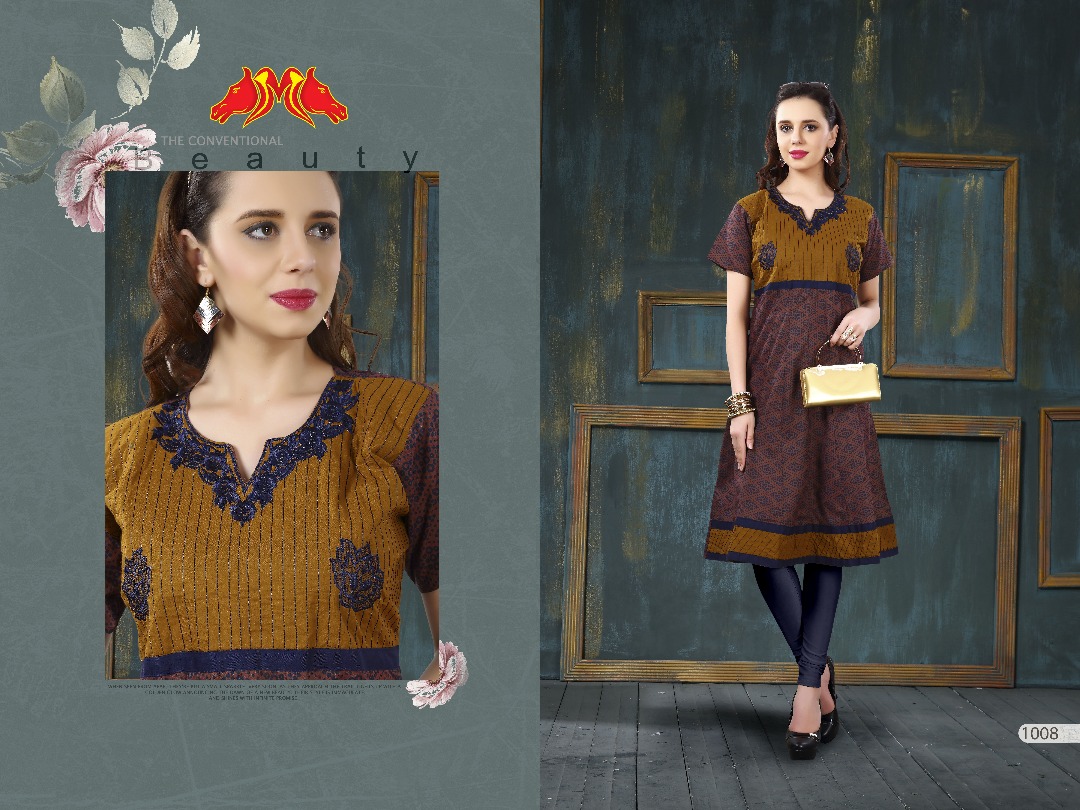 Judwa By Moh Trendz 1001 To 1012 Series Stylish Colorful Fancy Beautiful Casual Wear & Ethnic Wear & Ready To Wear Cotton Slub Kurtis At Wholesale Price