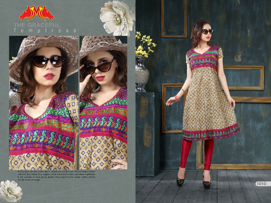 Judwa By Moh Trendz 1001 To 1012 Series Stylish Colorful Fancy Beautiful Casual Wear & Ethnic Wear & Ready To Wear Cotton Slub Kurtis At Wholesale Price