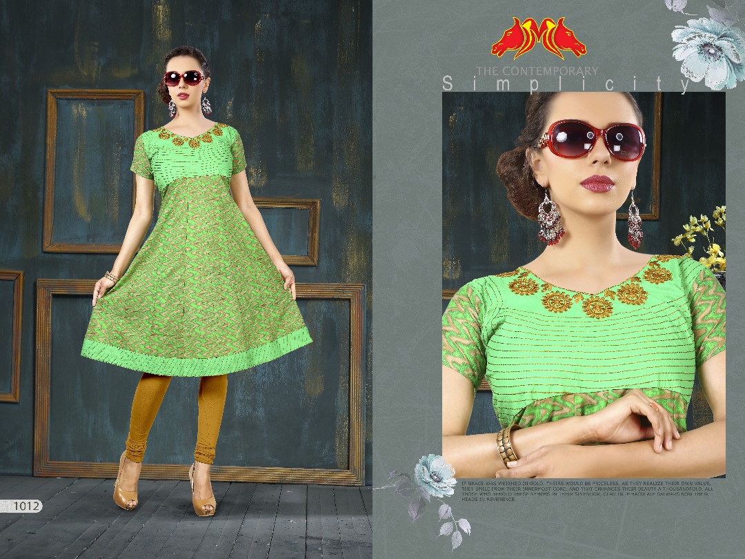 Judwa By Moh Trendz 1001 To 1012 Series Stylish Colorful Fancy Beautiful Casual Wear & Ethnic Wear & Ready To Wear Cotton Slub Kurtis At Wholesale Price