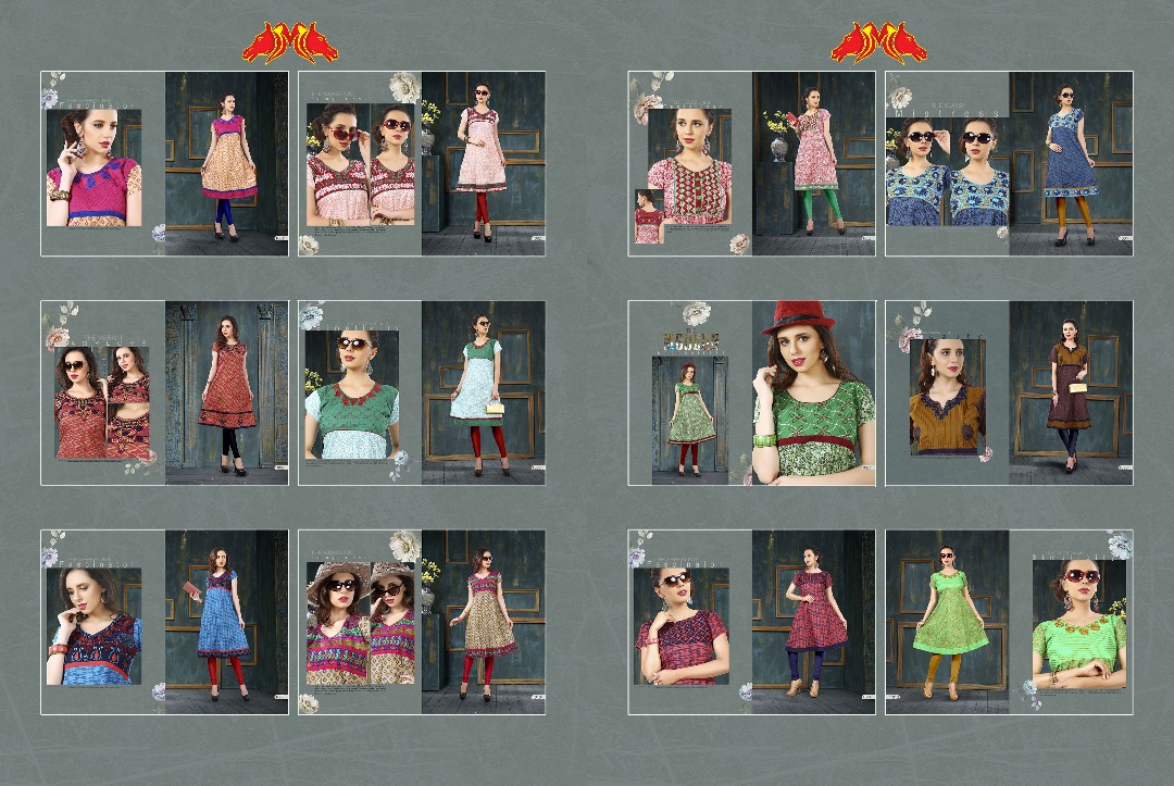 Judwa By Moh Trendz 1001 To 1012 Series Stylish Colorful Fancy Beautiful Casual Wear & Ethnic Wear & Ready To Wear Cotton Slub Kurtis At Wholesale Price