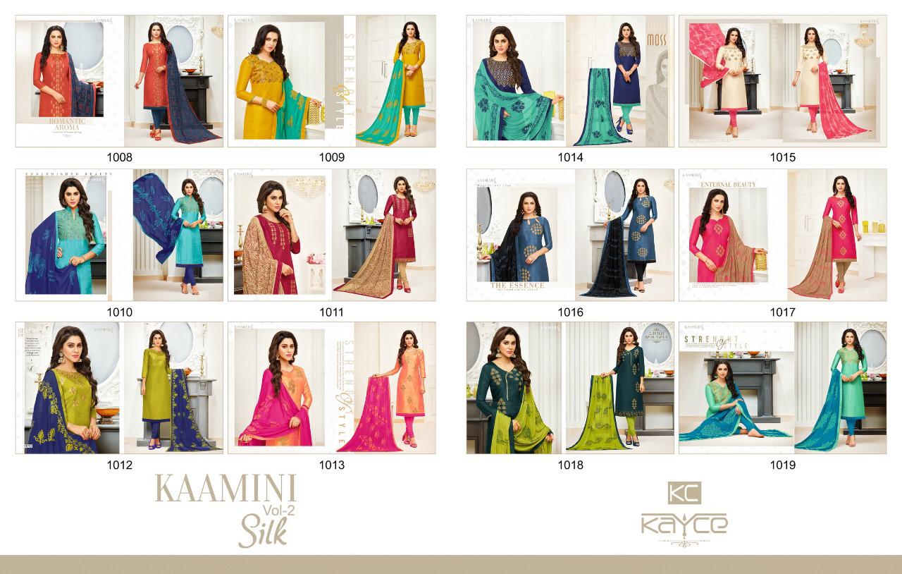 Kaamini Vol-2 By Kayce Trendz 1008 To 1019 Series Beautiful Suits Colorful Stylish Fancy Casual Wear & Ethnic Wear Banarasi Silk With Work Dresses At Wholesale Price