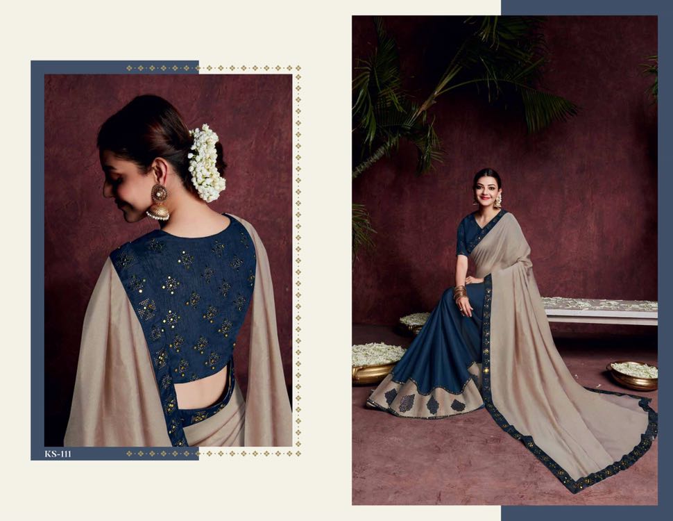 Kajal Sarees By Kimora Fashion 101 To 118 Series Indian Traditional Wear Collection Beautiful Stylish Fancy Colorful Party Wear & Occasional Wear Fancy Embroidered Sarees At Wholesale Price