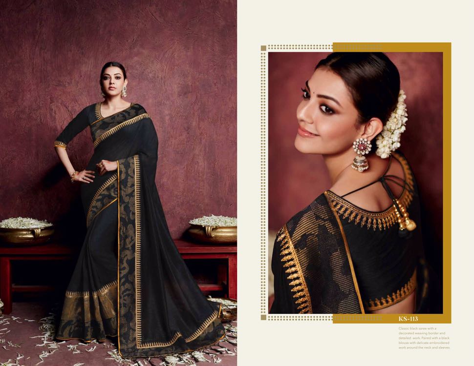 Kajal Sarees By Kimora Fashion 101 To 118 Series Indian Traditional Wear Collection Beautiful Stylish Fancy Colorful Party Wear & Occasional Wear Fancy Embroidered Sarees At Wholesale Price
