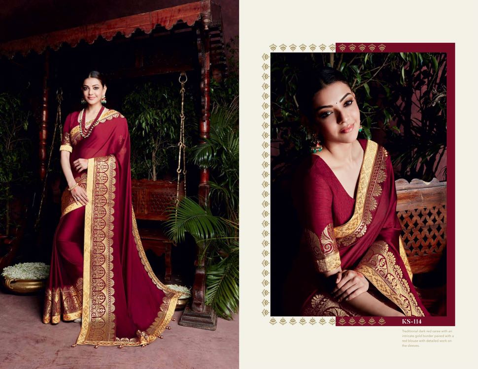 Kajal Sarees By Kimora Fashion 101 To 118 Series Indian Traditional Wear Collection Beautiful Stylish Fancy Colorful Party Wear & Occasional Wear Fancy Embroidered Sarees At Wholesale Price