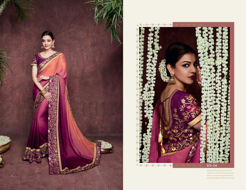 Kajal Sarees By Kimora Fashion 101 To 118 Series Indian Traditional Wear Collection Beautiful Stylish Fancy Colorful Party Wear & Occasional Wear Fancy Embroidered Sarees At Wholesale Price