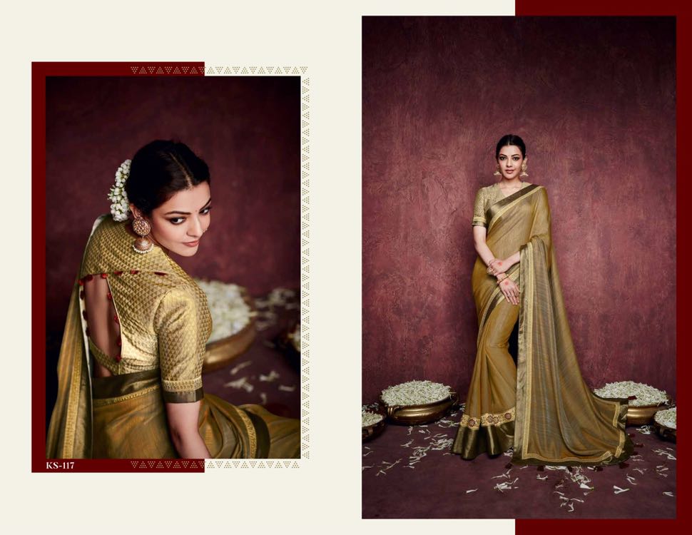 Kajal Sarees By Kimora Fashion 101 To 118 Series Indian Traditional Wear Collection Beautiful Stylish Fancy Colorful Party Wear & Occasional Wear Fancy Embroidered Sarees At Wholesale Price