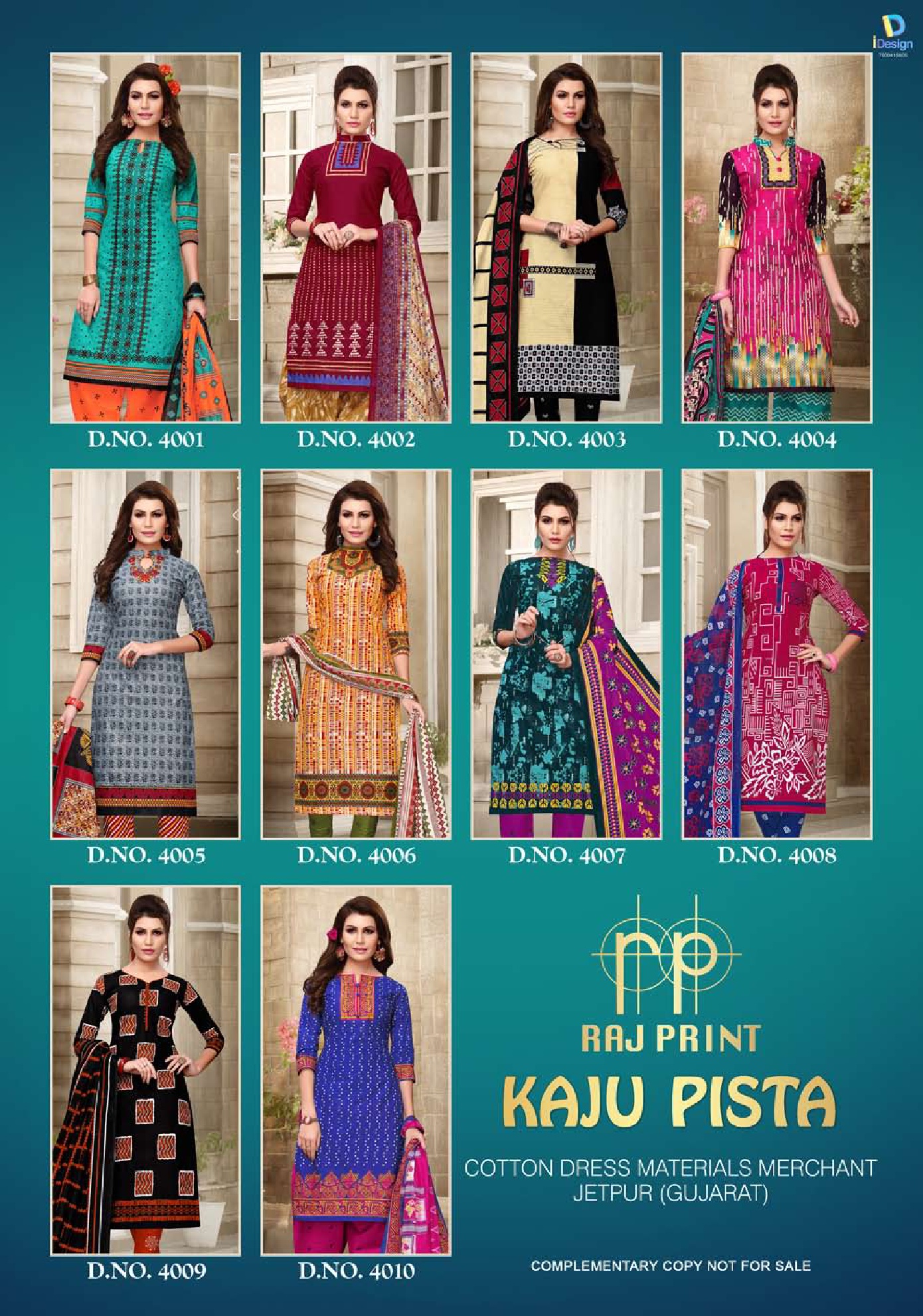 Kaju Pista Vol-4 By Raj Print 4001 To 4010 Series Stylish Fancy Beautiful Colorful Casual Wear & Ethnic Wear Pure Cotton Printed Dresses At Wholesale Price