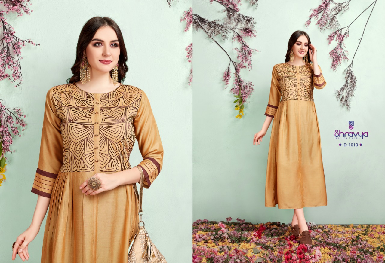 Kala By Shravya Fashion 1009 To 1014 Series Beautiful Colorful Stylish Fancy Casual Wear & Ethnic Wear & Ready To Wear Two Tone Muslin Kurtis At Wholesale Price