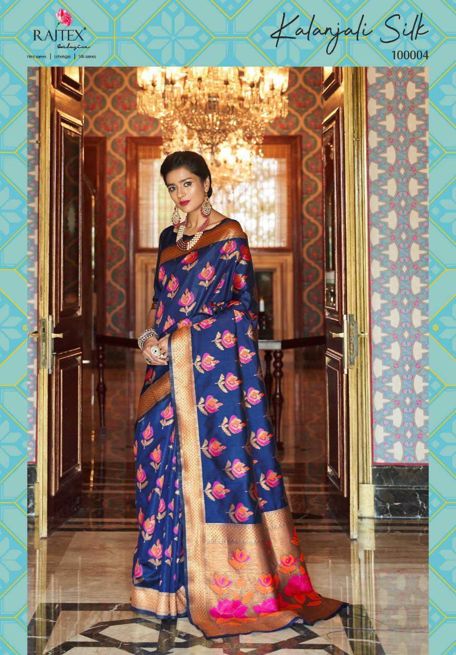 Kalanjali Silk By Raj Tex 100001 To 100006 Series Indian Traditional Wear Collection Beautiful Stylish Fancy Colorful Party Wear & Occasional Wear Handloom Weaving Silk Sarees At Wholesale Price