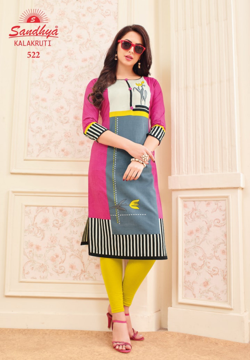 Kalakruti Vol-16 By Sandhya 521 To 540 Series Beautiful Colorful Stylish Fancy Casual Wear & Ethnic Wear & Ready To Wear Heavy Cotton Printed Kurtis At Wholesale Price