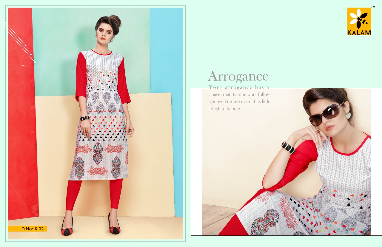 Kalam Vol-1 By Kalam 01 To 08 Series Beautiful Stylish Fancy Colorful Casual Wear & Ethnic Wear & Ready To Wear Rayon Cotton Printed Kurtis At Wholesale Price