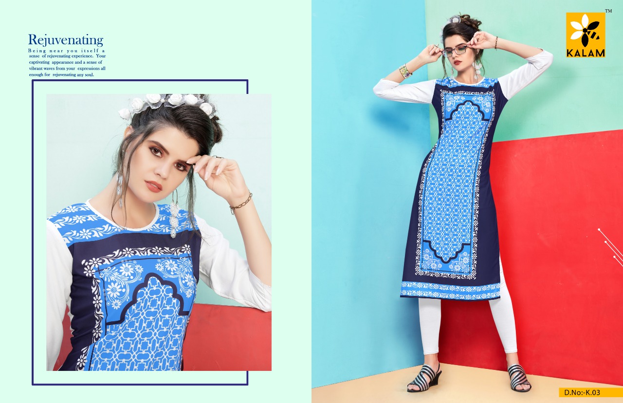 Kalam Vol-1 By Kalam 01 To 08 Series Beautiful Stylish Fancy Colorful Casual Wear & Ethnic Wear & Ready To Wear Rayon Cotton Printed Kurtis At Wholesale Price