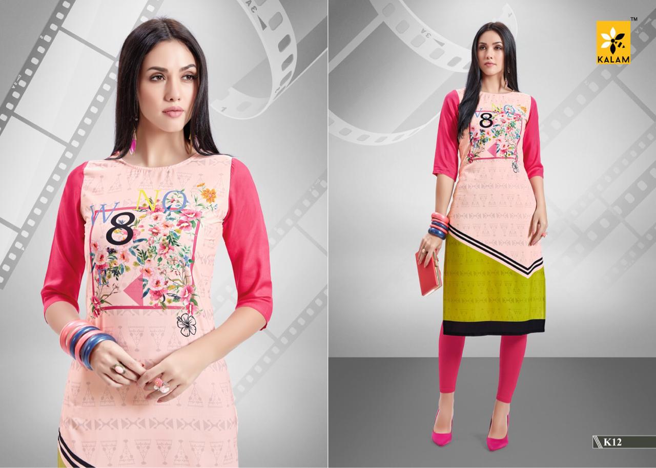 Kalam Vol-2 By Kalam 09 To 18 Series Beautiful Colorful Stylish Fancy Casual Wear & Ethnic Wear & Ready To Wear Rayon Cotton Printed Kurtis At Wholesale Price