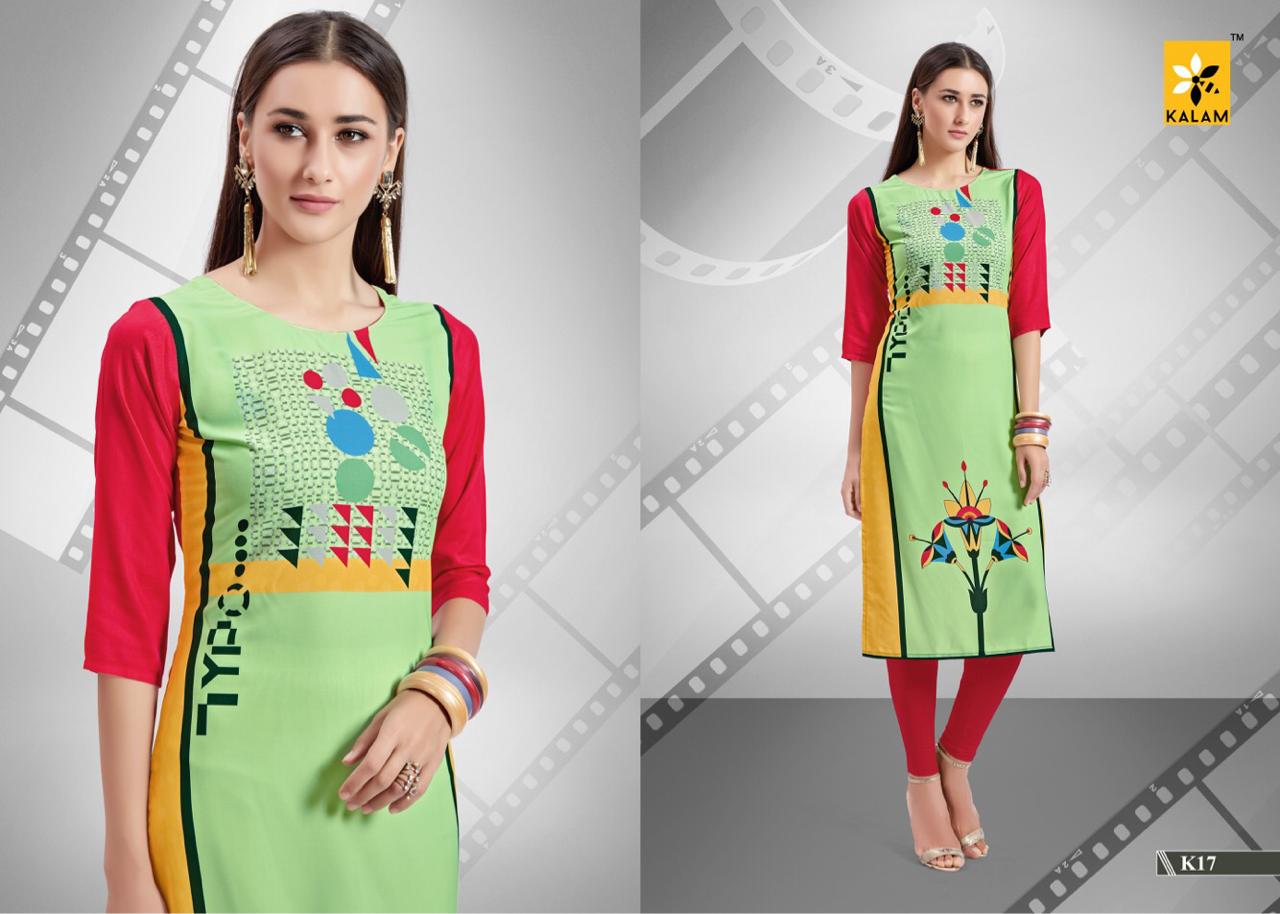 Kalam Vol-2 By Kalam 09 To 18 Series Beautiful Colorful Stylish Fancy Casual Wear & Ethnic Wear & Ready To Wear Rayon Cotton Printed Kurtis At Wholesale Price