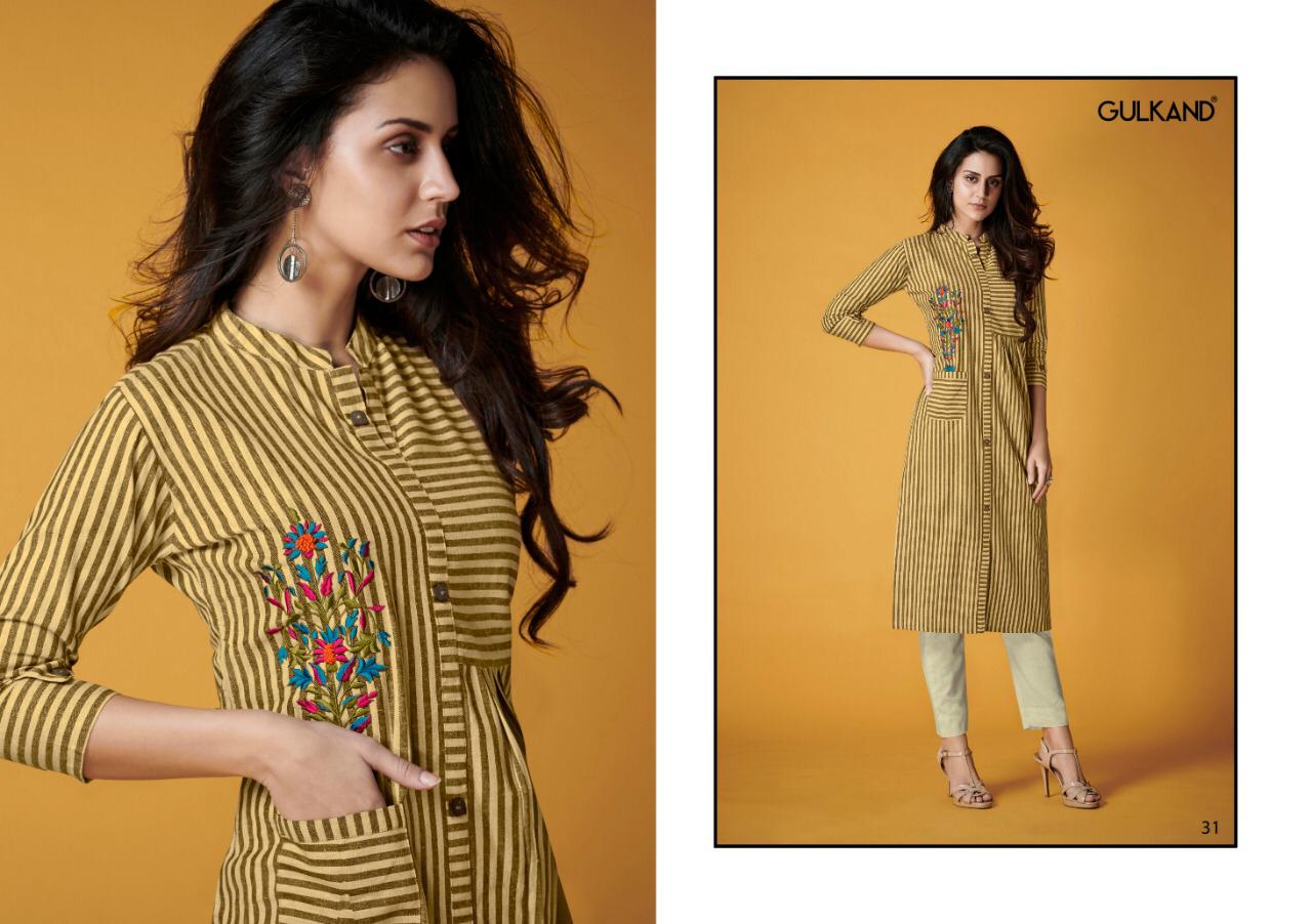 Kalam By Gulkand 31 To 36 Series Stylish Fancy Beautiful Colorful Casual Wear & Ethnic Wear South Handloom Cotton With Hand Work Kurtis With Belt At Wholesale Price