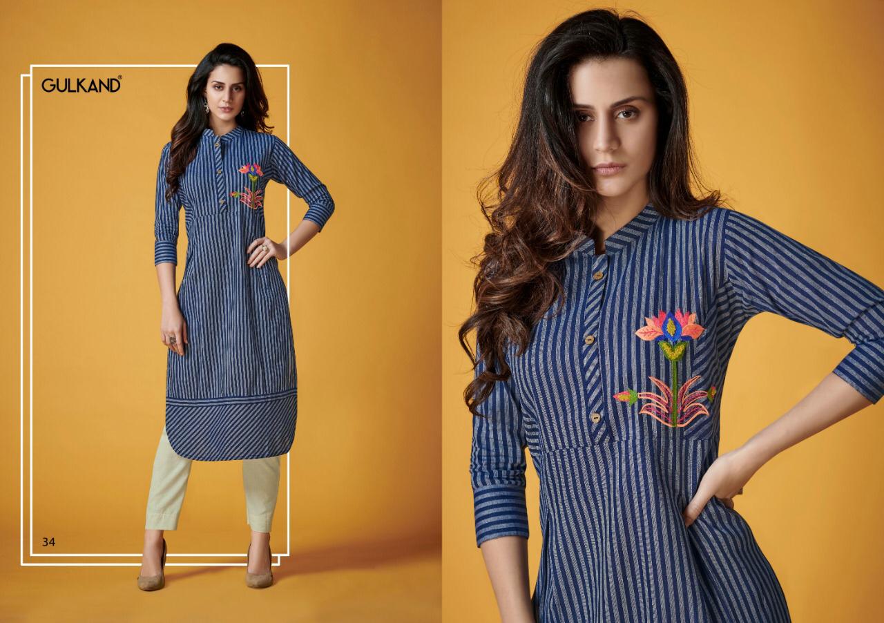 Kalam By Gulkand 31 To 36 Series Stylish Fancy Beautiful Colorful Casual Wear & Ethnic Wear South Handloom Cotton With Hand Work Kurtis With Belt At Wholesale Price
