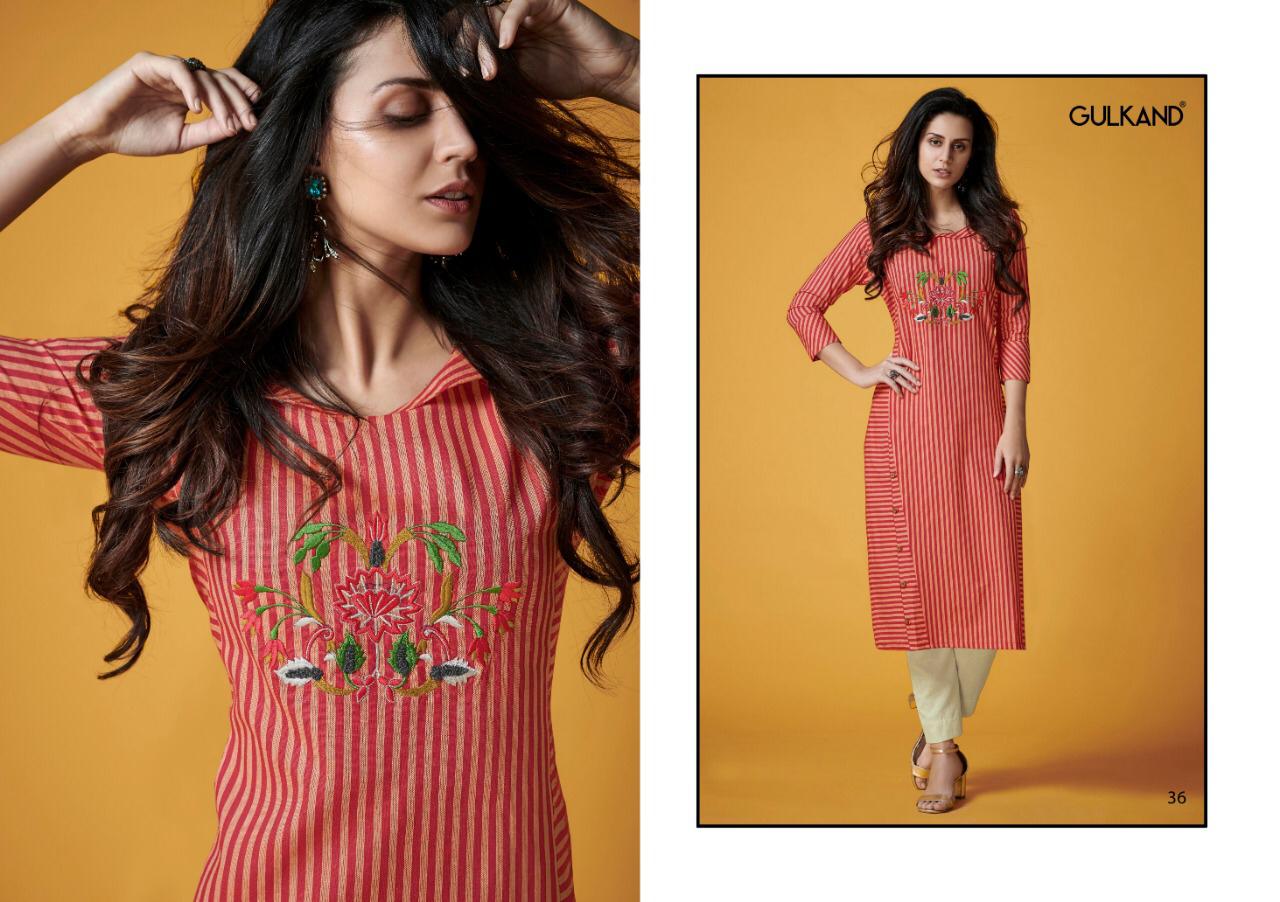 Kalam By Gulkand 31 To 36 Series Stylish Fancy Beautiful Colorful Casual Wear & Ethnic Wear South Handloom Cotton With Hand Work Kurtis With Belt At Wholesale Price