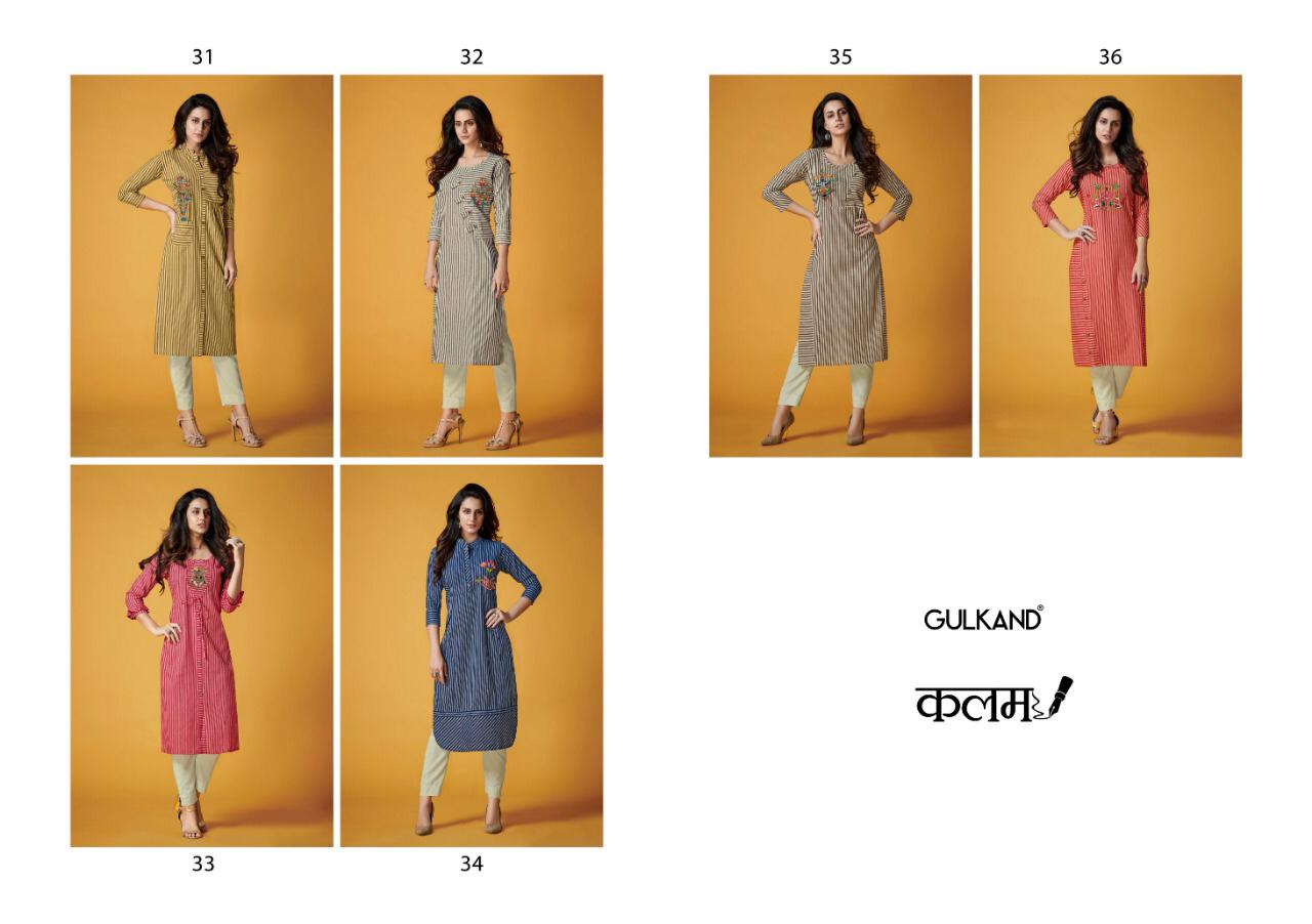 Kalam By Gulkand 31 To 36 Series Stylish Fancy Beautiful Colorful Casual Wear & Ethnic Wear South Handloom Cotton With Hand Work Kurtis With Belt At Wholesale Price