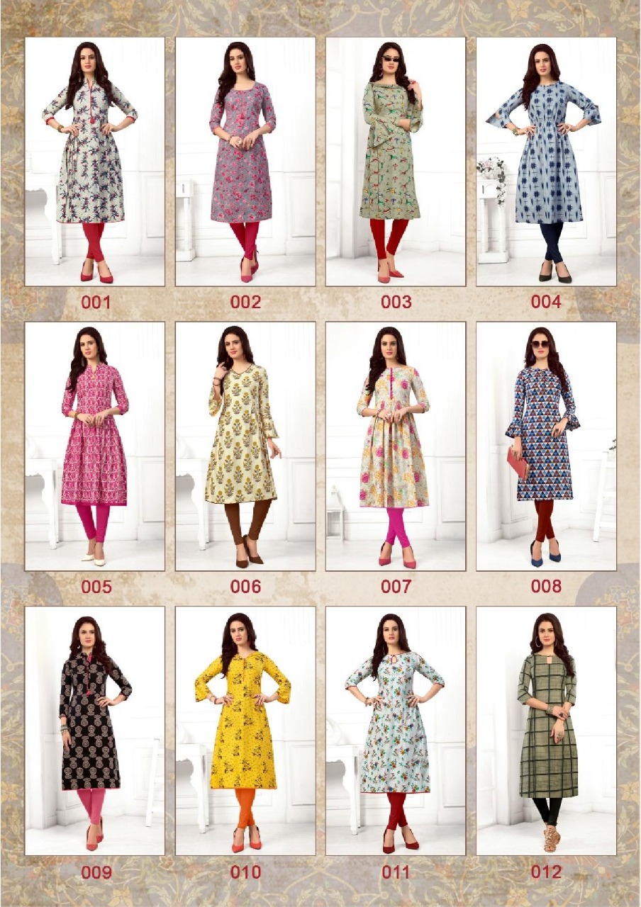 Kalapriya By Sandhya 001 To 012 Series Beautiful Stylish Fancy Colorful Casual Wear & Ethnic Wear & Ready To Wear Cotton Printed Kurtis At Wholesale Price