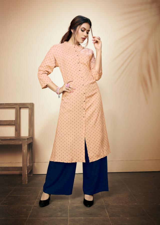 Kalariya By Gallberry Beautiful Designer Colorful Stylish Fancy Casual Wear & Ethnic Wear & Ready To Wear Heavy Rayon Liquid Two Tone Jacqaurd Butti Kurtis With Bottom At Wholesale Price