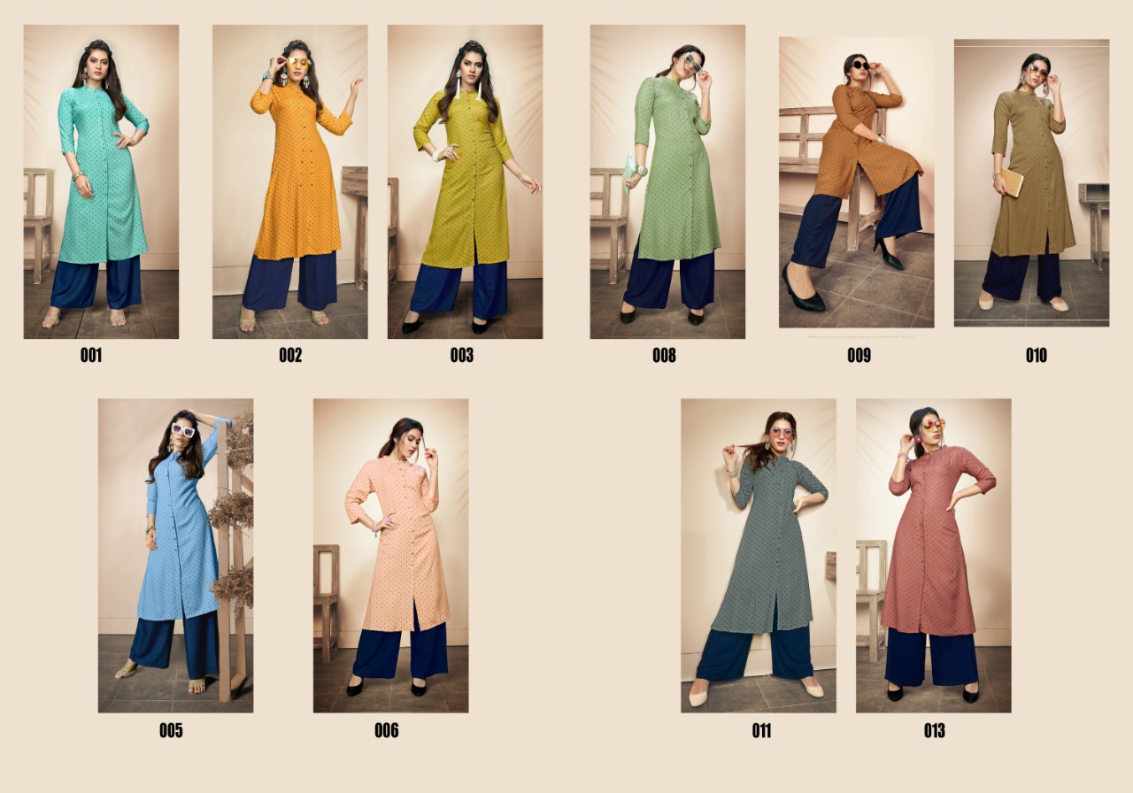 Kalariya By Gallberry Beautiful Designer Colorful Stylish Fancy Casual Wear & Ethnic Wear & Ready To Wear Heavy Rayon Liquid Two Tone Jacqaurd Butti Kurtis With Bottom At Wholesale Price