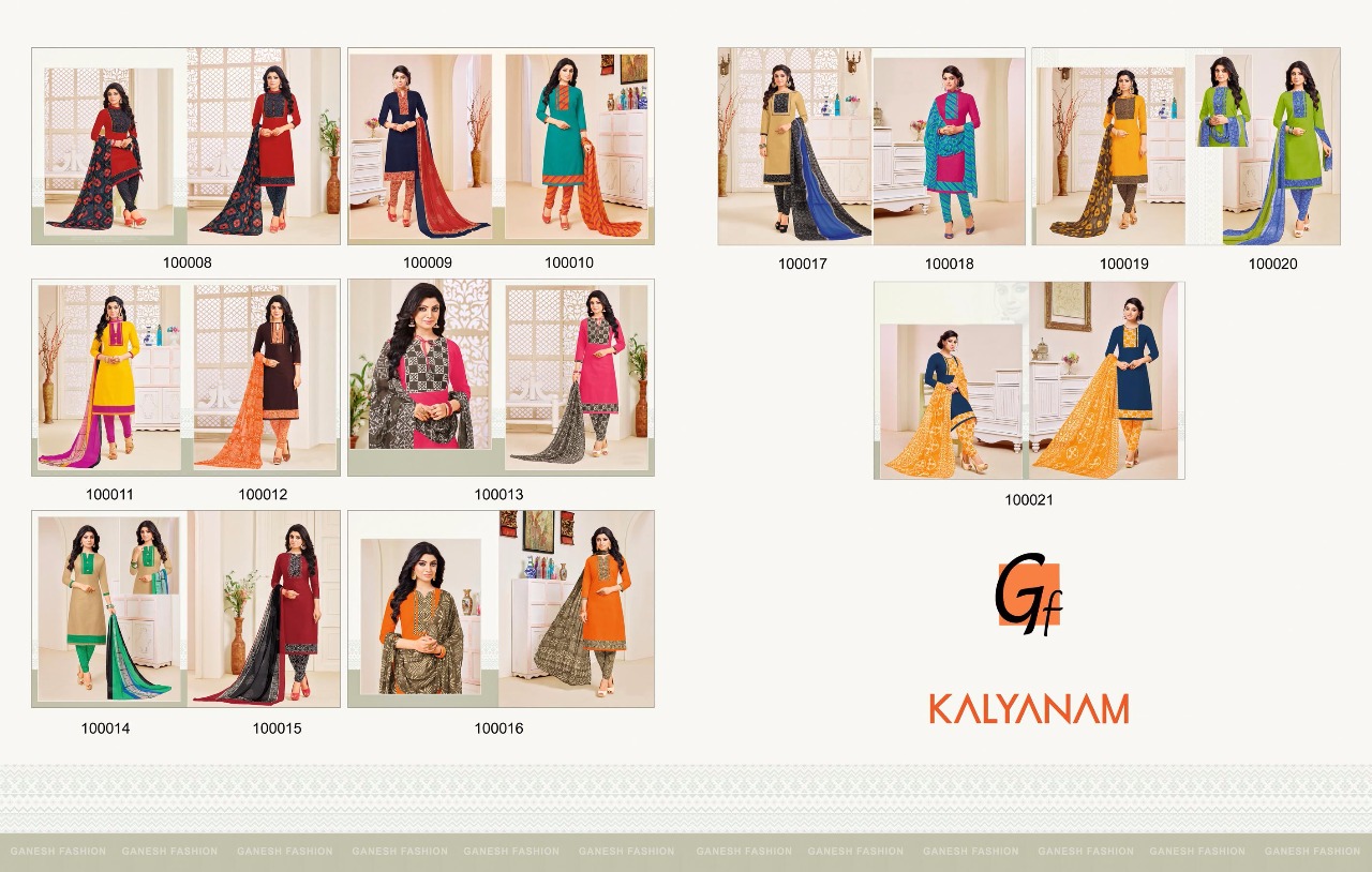 Kalyanam By Ganesh Fashion 100008 To 100021 Series Beautiful Stylish Fancy Colorful Casual Wear & Ethnic Wear Cotton Slub Dresses At Wholesale Price