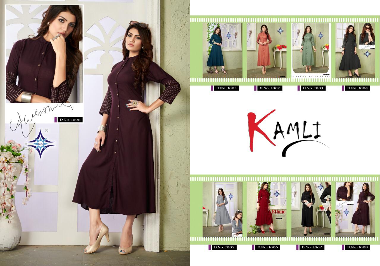 Kamli By Sai Latest Creation 1001 To 1008 Series Beautiful Colorful Stylish Fancy Casual Wear & Ethnic Wear & Ready To Wear Line Kurti With Embroidery Kurtis At Wholesale Price