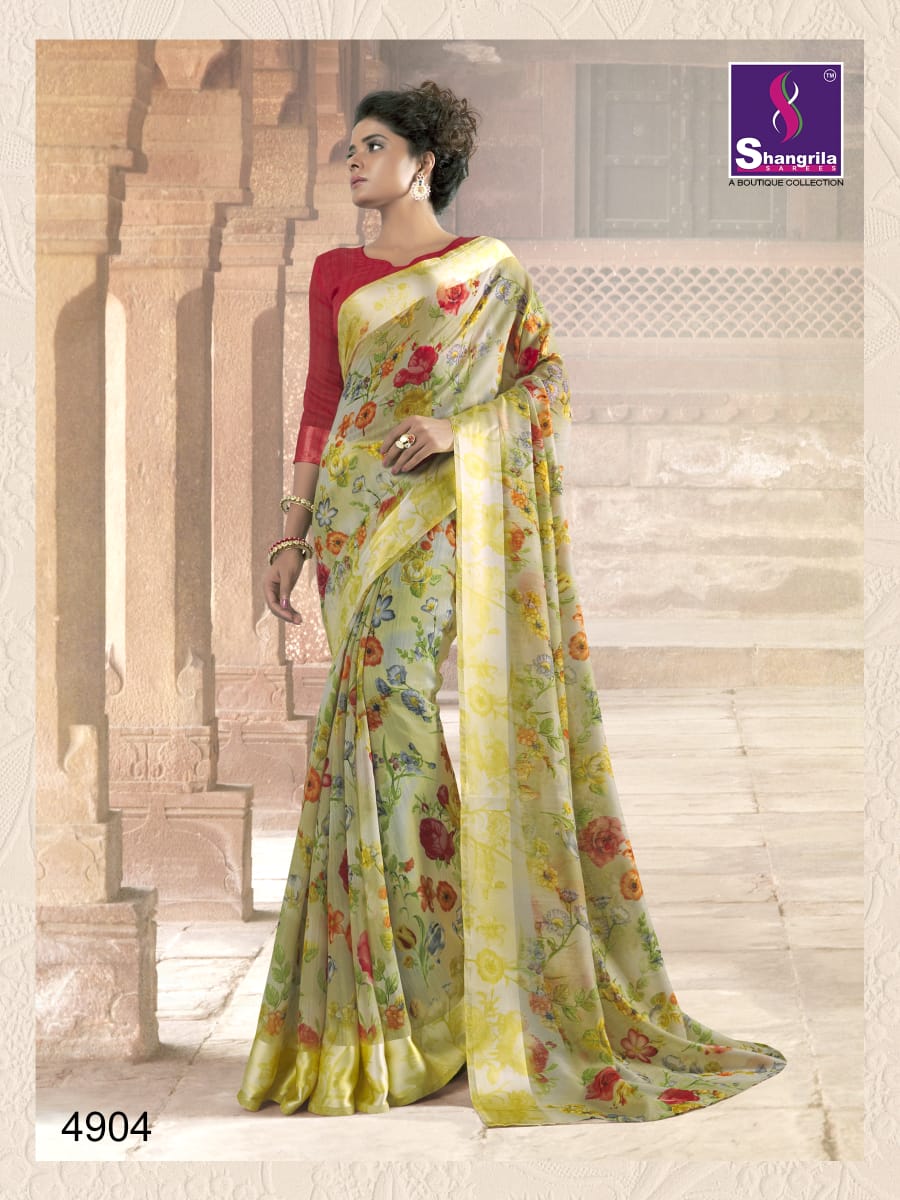 Kanchana Cotton Vol-19 By Shangrila 4901 To 4912 Series Indian Traditional Wear Collection Beautiful Stylish Fancy Colorful Party Wear & Occasional Wear Linen Cotton Printed Sarees At Wholesale Price