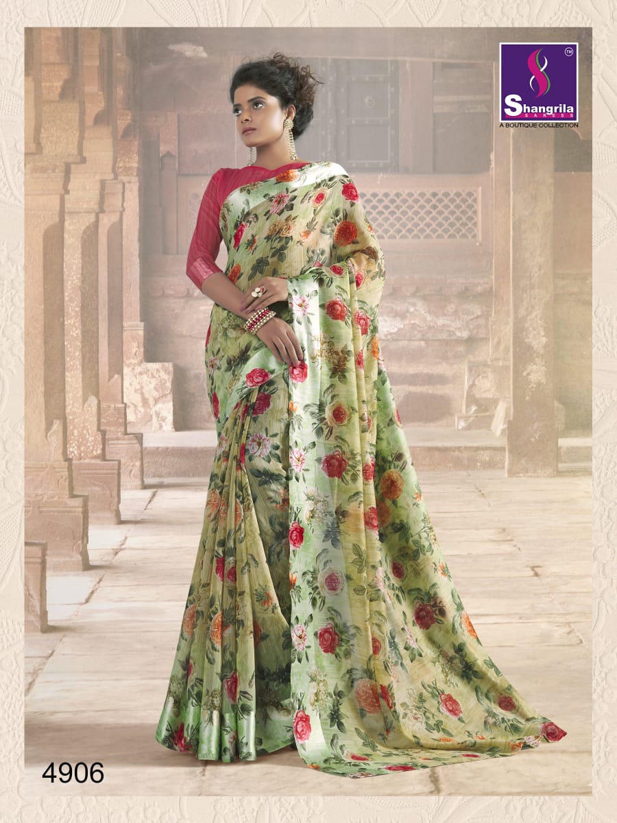 Kanchana Cotton Vol-19 By Shangrila 4901 To 4912 Series Indian Traditional Wear Collection Beautiful Stylish Fancy Colorful Party Wear & Occasional Wear Linen Cotton Printed Sarees At Wholesale Price